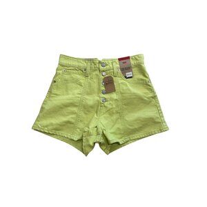 LEVIS High Waisted Lime Denim Mom Shorts Size 27 NEW